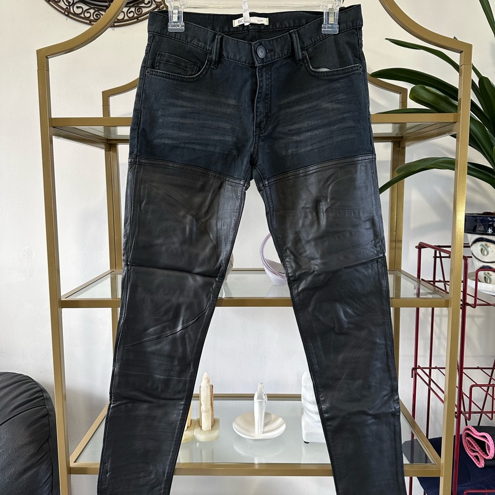 Bcbg black leather pants